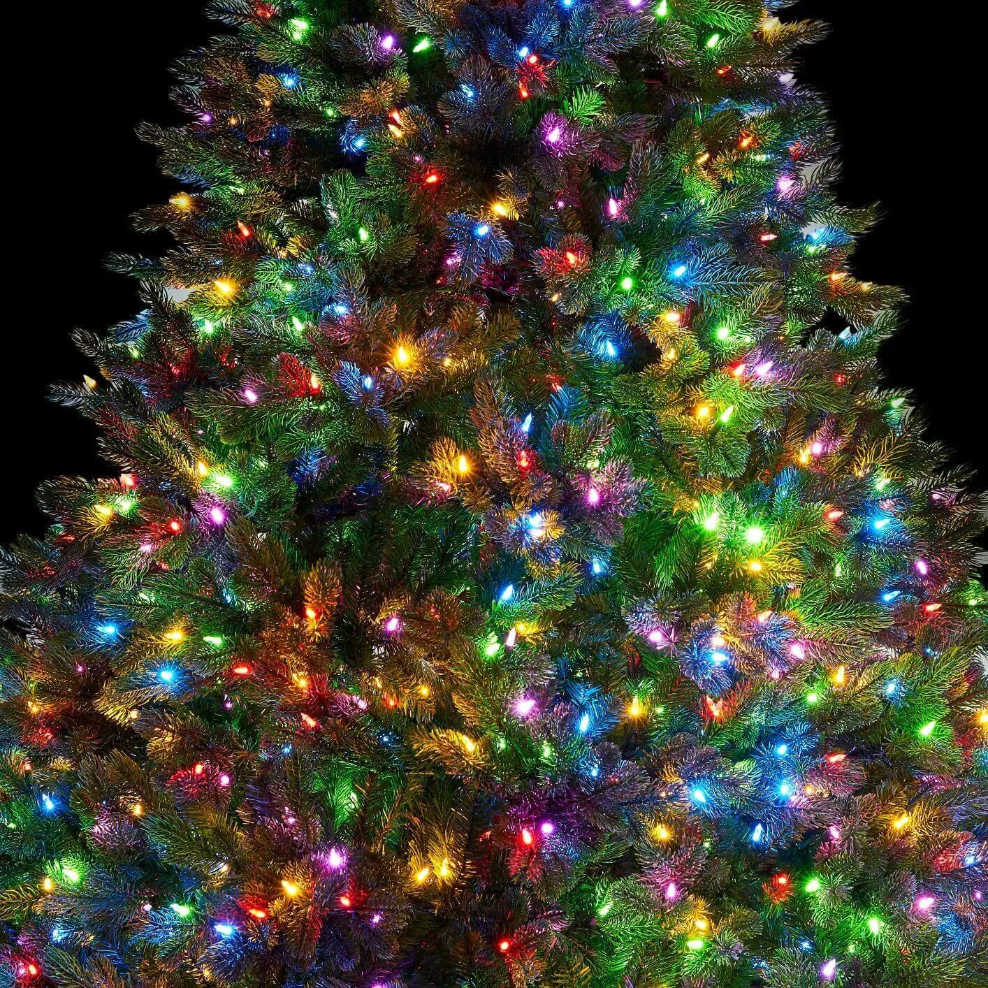 10' Cypress Spruce Artificial Christmas Tree with 2300 Warm White & Multi-Color LED Lights