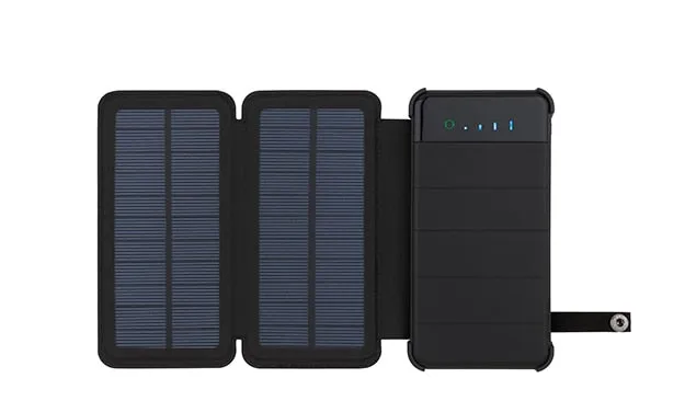 10000mAh Outdoor Portable Folding Foldable Waterproof Solar Panel Charger Mobile Phone Battery Dual USB LED Solar Power Bank