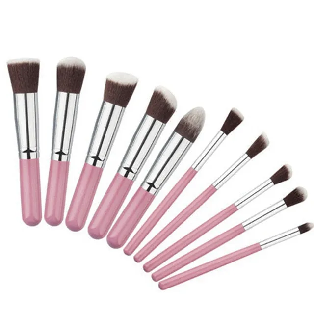 10pcs Professional Rainbow Makeup Brush