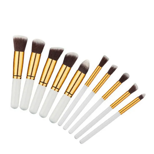 10pcs Professional Rainbow Makeup Brush