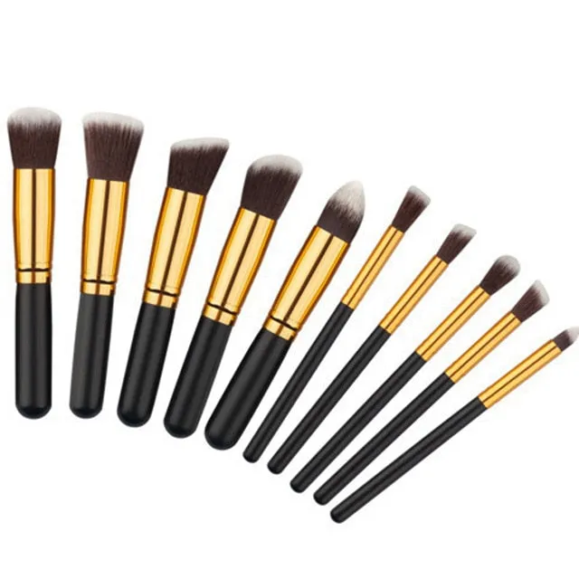 10pcs Professional Rainbow Makeup Brush