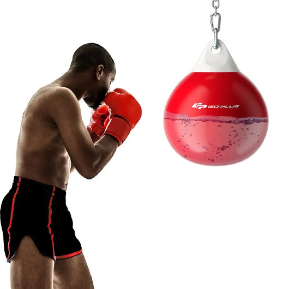 18 Inch 110 Pound Heavy Punching Water Aqua Bag with Adjustable Metal Chain-Red