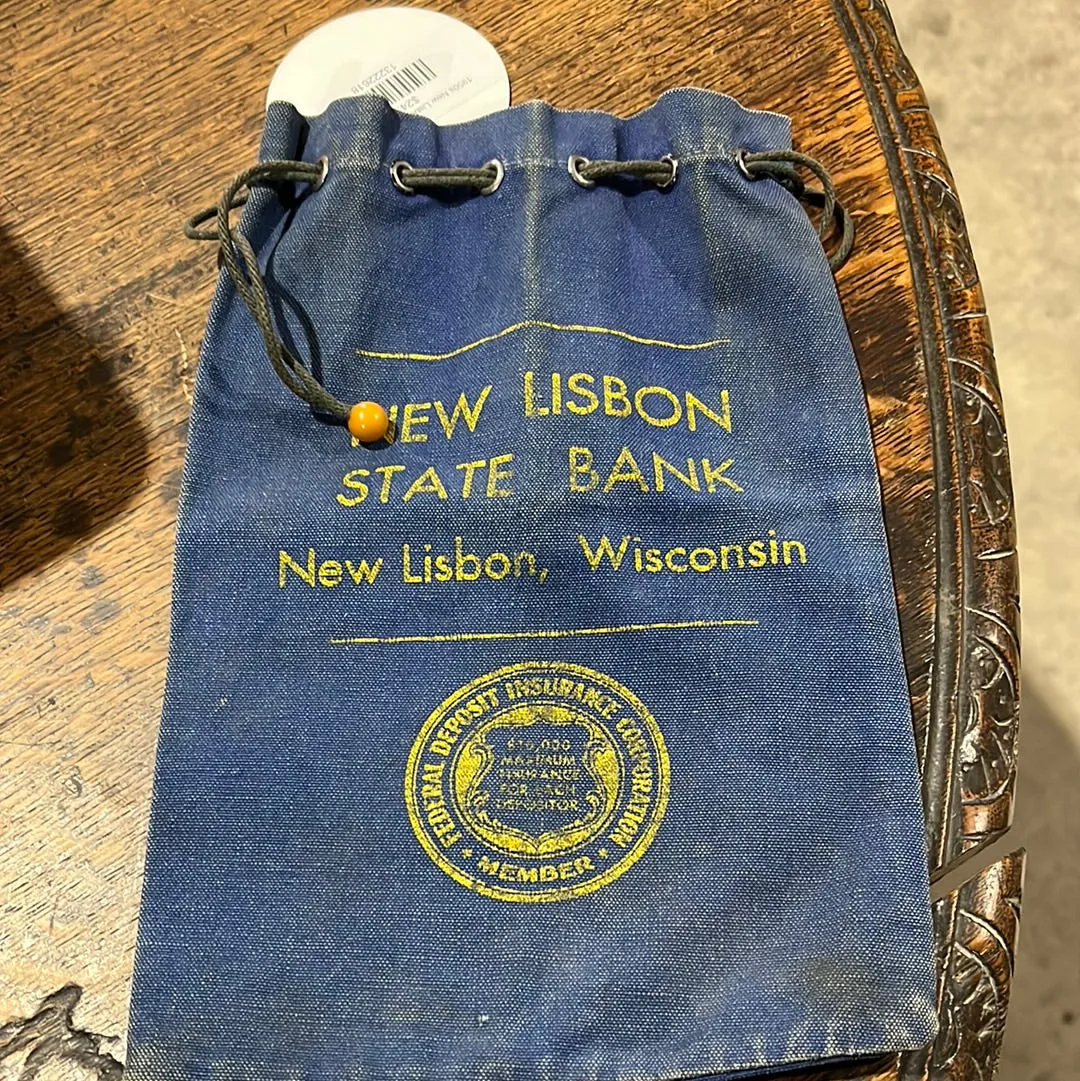 1950s New Lisbon FDIC Bank Bag