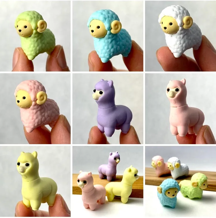 380201 IWAKO SHEEP & LLAMA ERASERS-ASSORTED-30