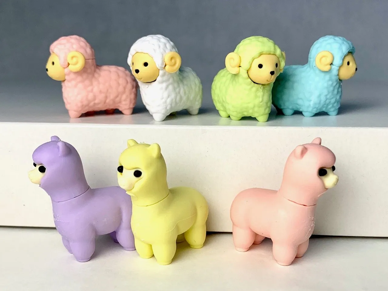 380201 IWAKO SHEEP & LLAMA ERASERS-ASSORTED-30