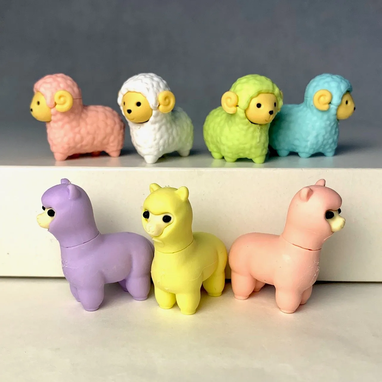 380201 IWAKO SHEEP & LLAMA ERASERS-ASSORTED-30