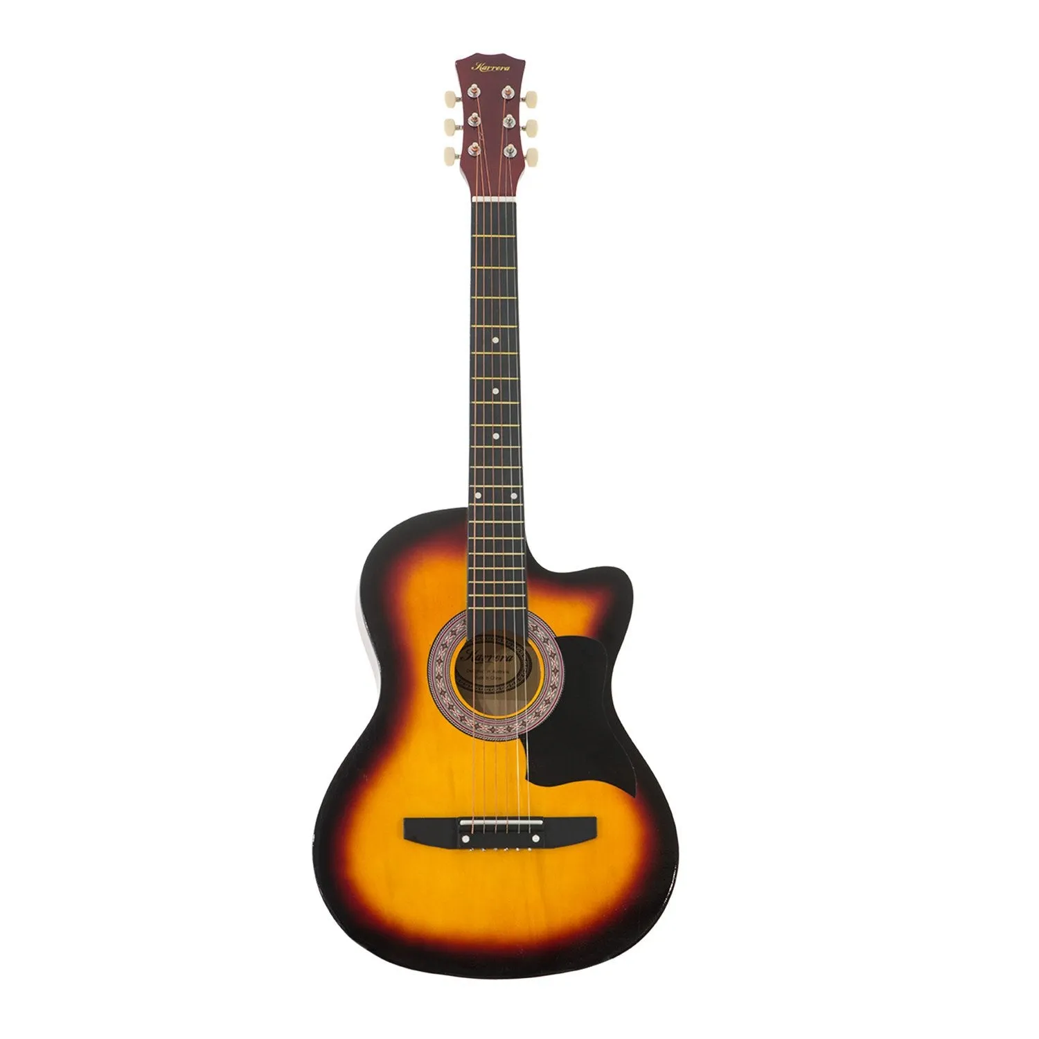 38in High-Gloss Cutaway Acoustic Guitar Set with Bag - Karrera