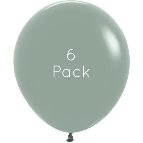 45cm Pastel Dusk Laurel Green Giant Balloons - 6 Pkt