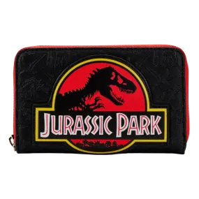 4" Jurassic Park - Logo Debossed Faux Leather Zip Around Wallet Loungefly