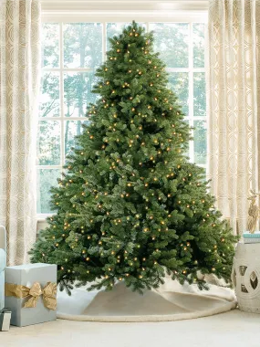 8' Cypress Spruce Artificial Christmas Tree with 1500 Warm White & Multi-Color LED Lights