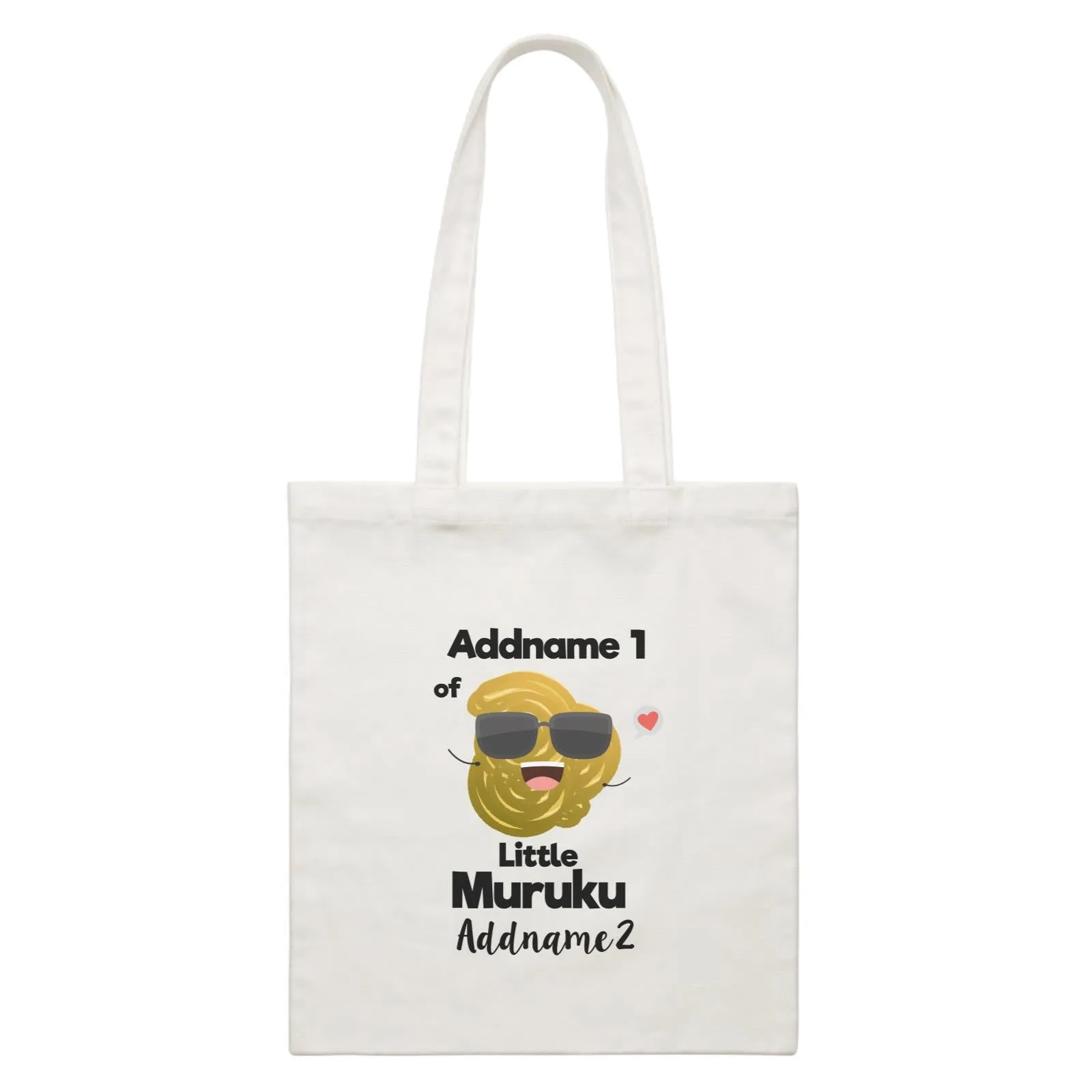 Addname 1 of Little Muruku Addname 2 White Canvas Bag