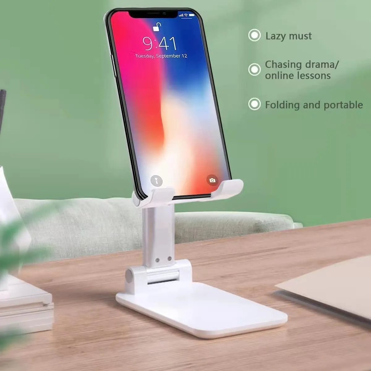 Adjustable Cell Phone and Tablet Holder Compatible with ipad, iPhone, Samsung and All Smartphones