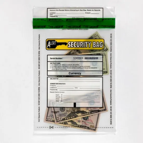 Alert 1218AV-250 Bank Deposit Bag Clear 12" x 18" - 250 Pack