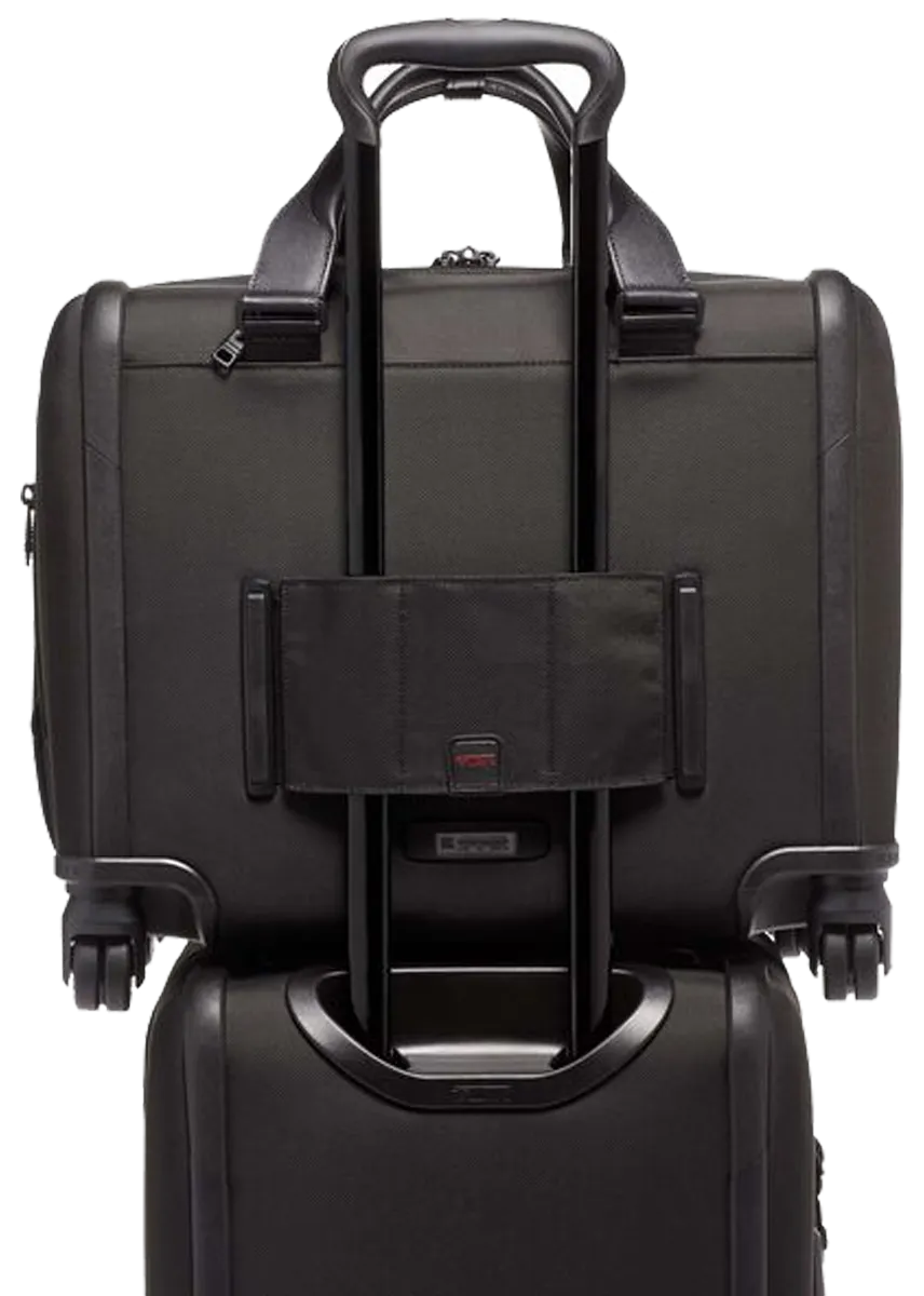 Alpha 3 Deluxe 4 Wheeled Laptop Case Brief -  Black