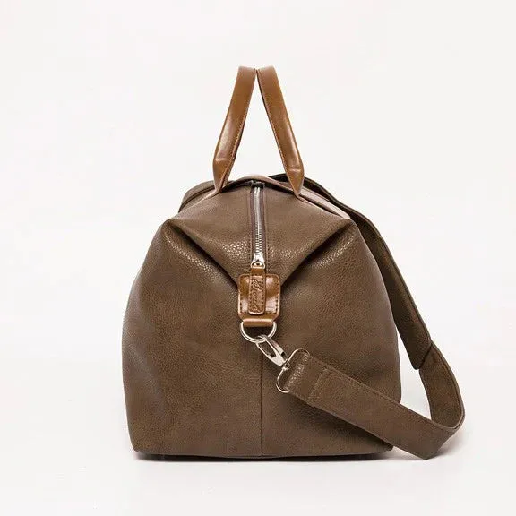 Alpha Leather Duffle Bag - Chocolate Brown