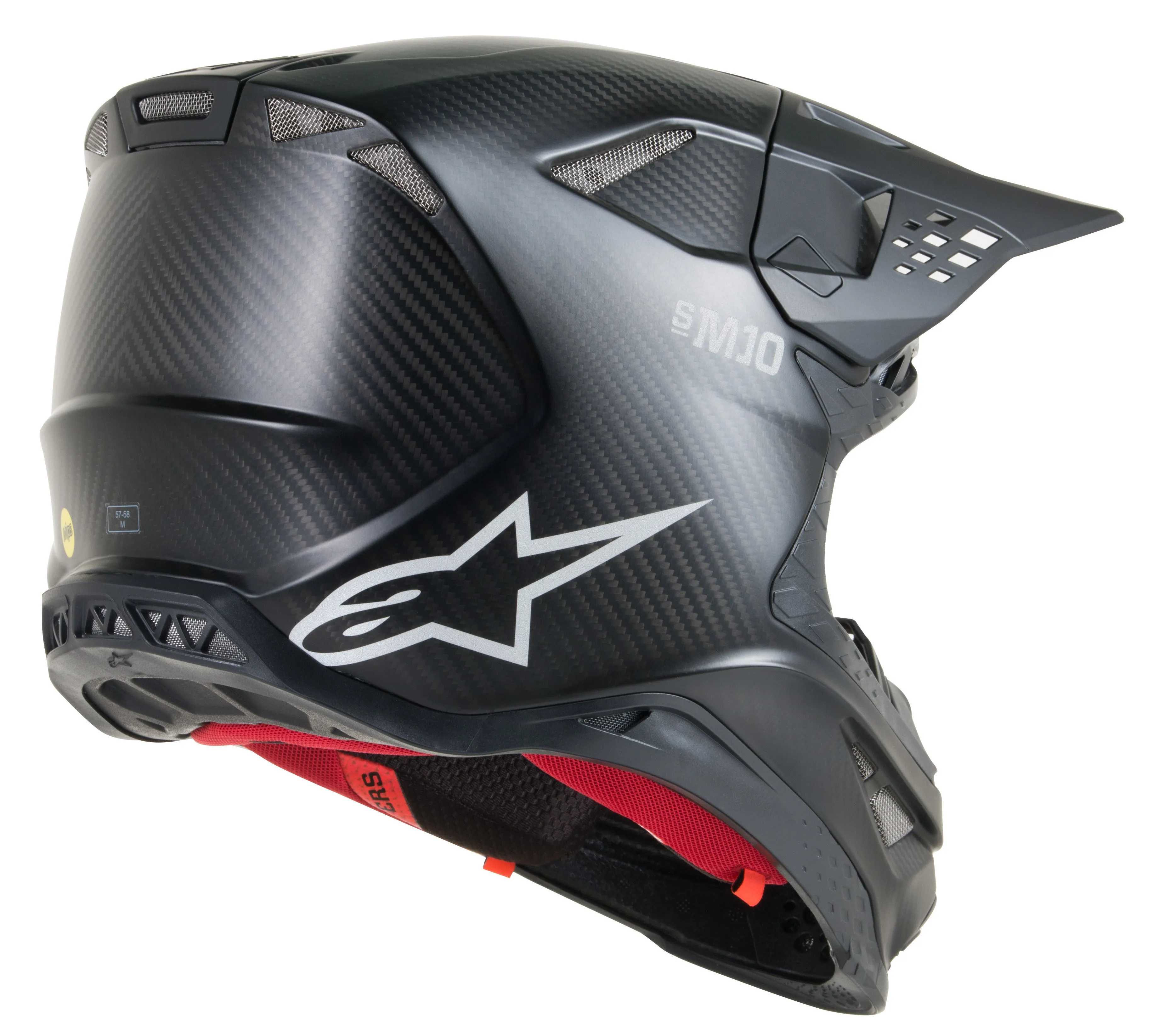 ALPINESTARS S.TECH S-M10 SOLID HELMET CARBON BLACK LG 8300319-1300-L