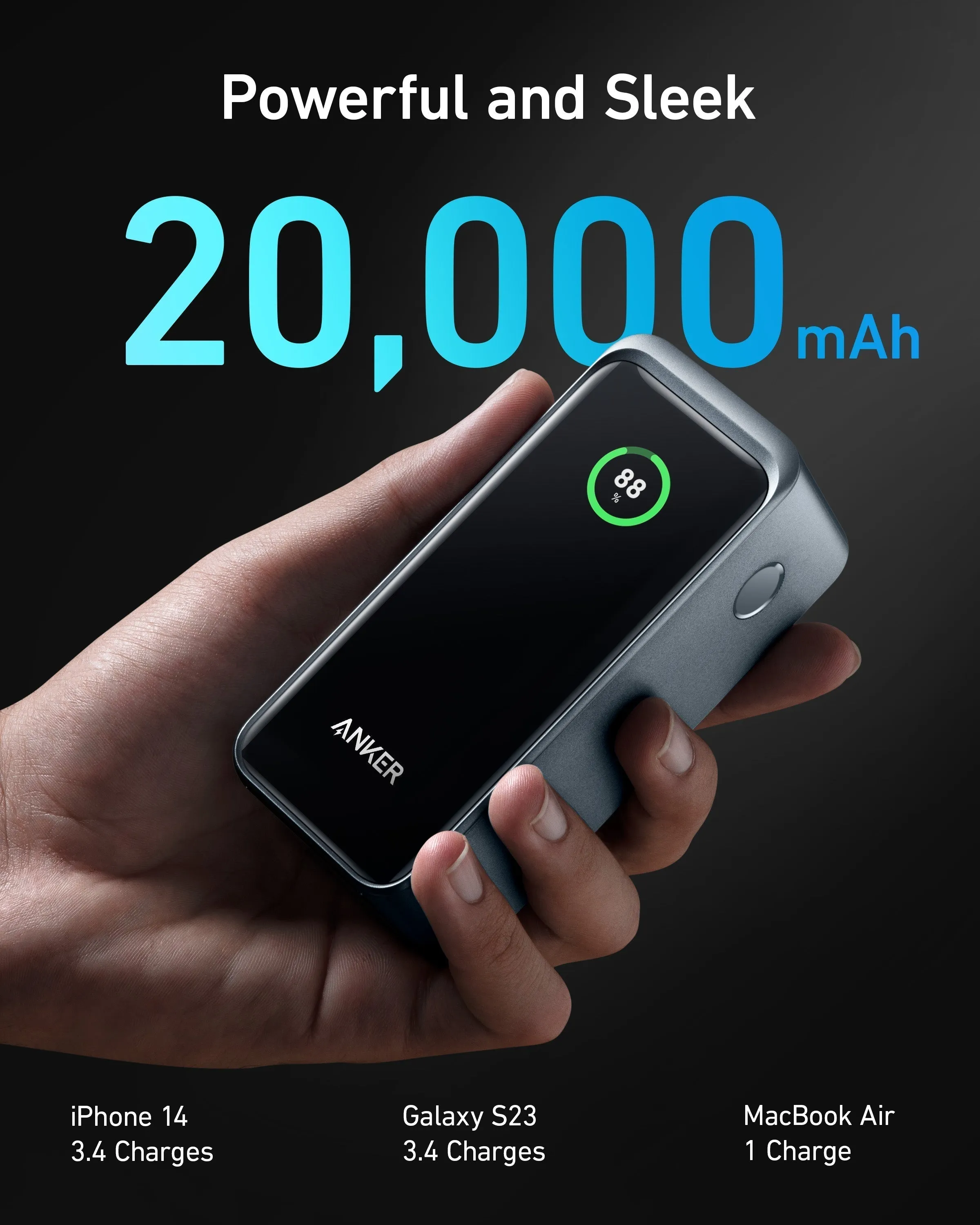 Anker Prime Power Bank 20000mAh 200W Black | A1336011