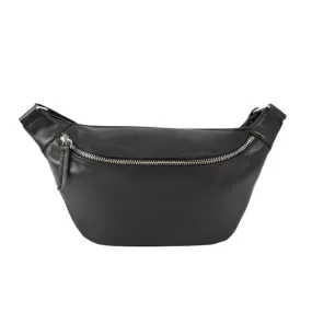 ANN KURZ Fanny pack bag black silver women