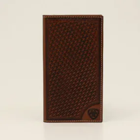 Ariat Men's Embossed Basketweave Leather Rodeo Wallet