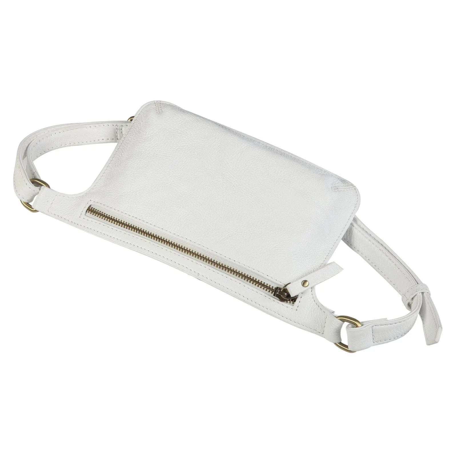 Arlette Leather Waist bag / Belt Bag- WHITE