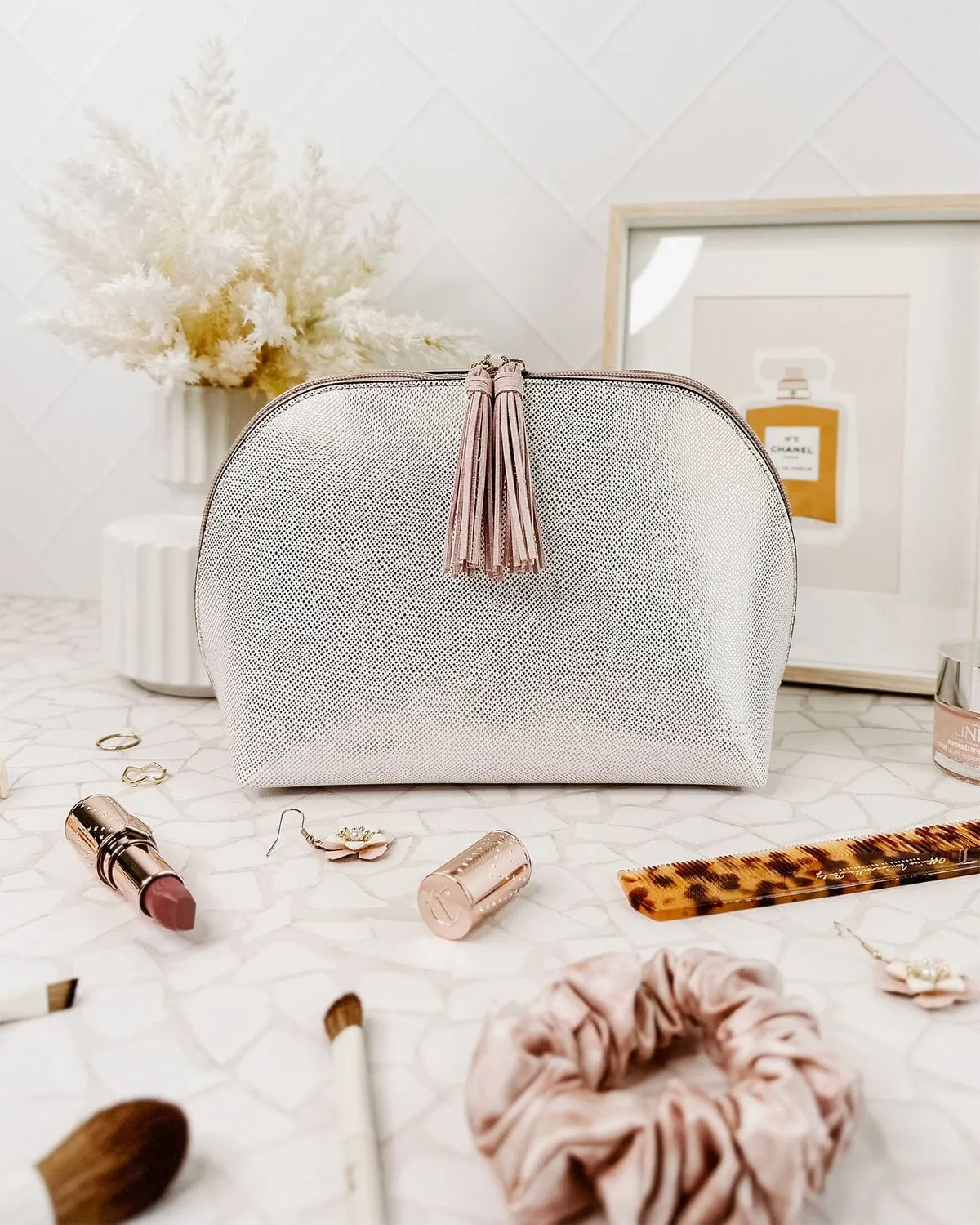 Audrey Makeup Case Metallic Nude