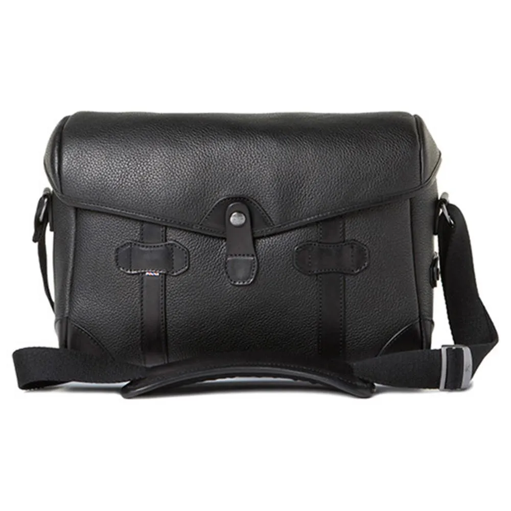 Barber Shop Small Messenger "Pageboy" Camera Bag (Grained Leather, Black)