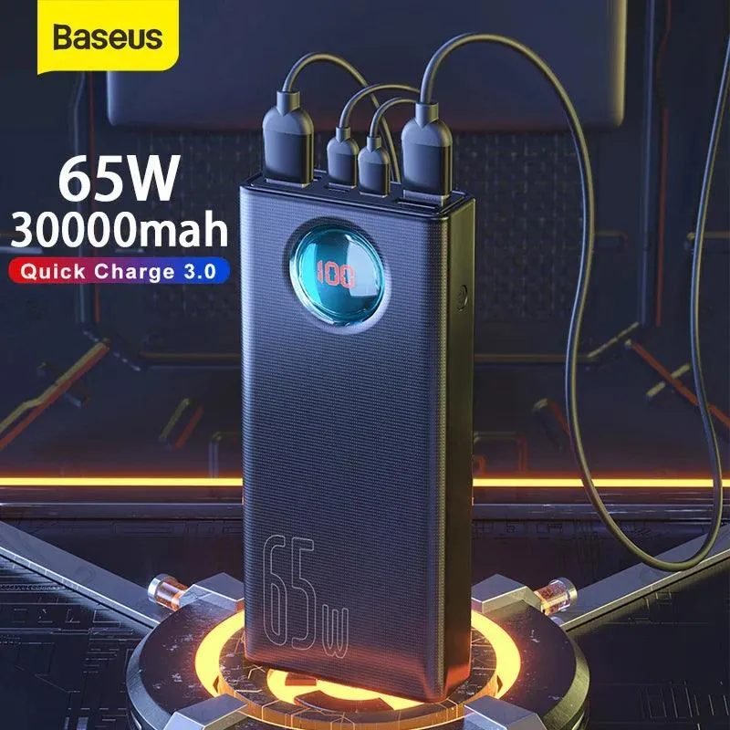 Baseus 30000mAh High-Capacity Power Bank with 65W PD Fast Charging for All Devices