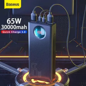 Baseus 30000mAh High-Capacity Power Bank with 65W PD Fast Charging for All Devices