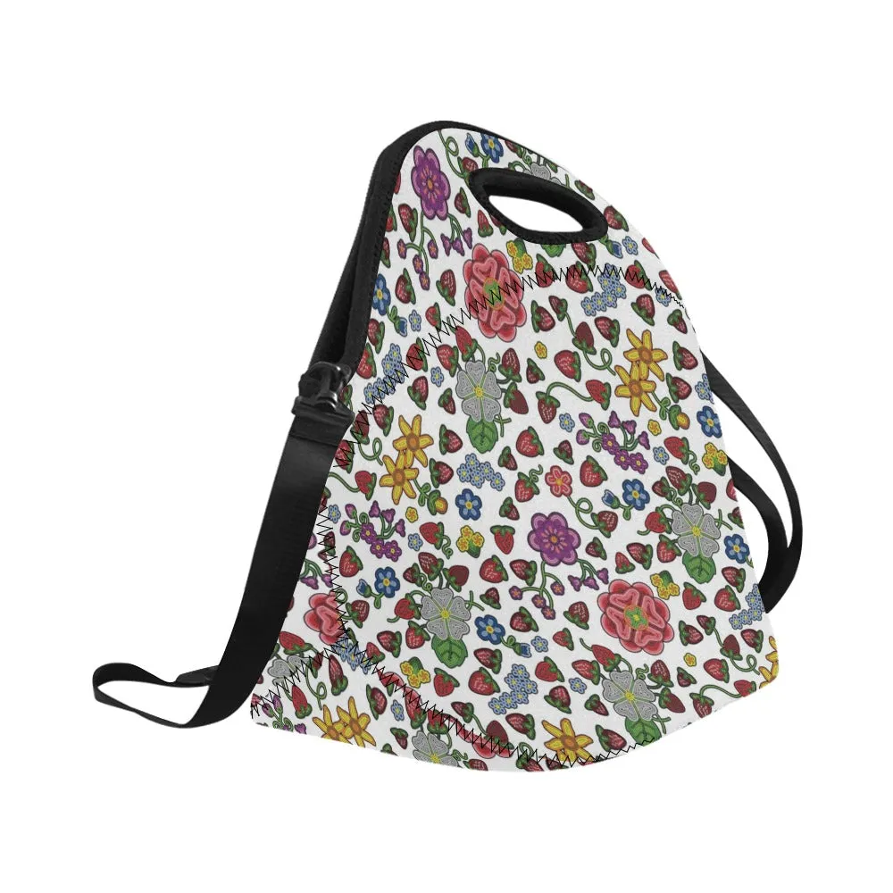 Berry Pop White Neoprene Lunch Bag/Large