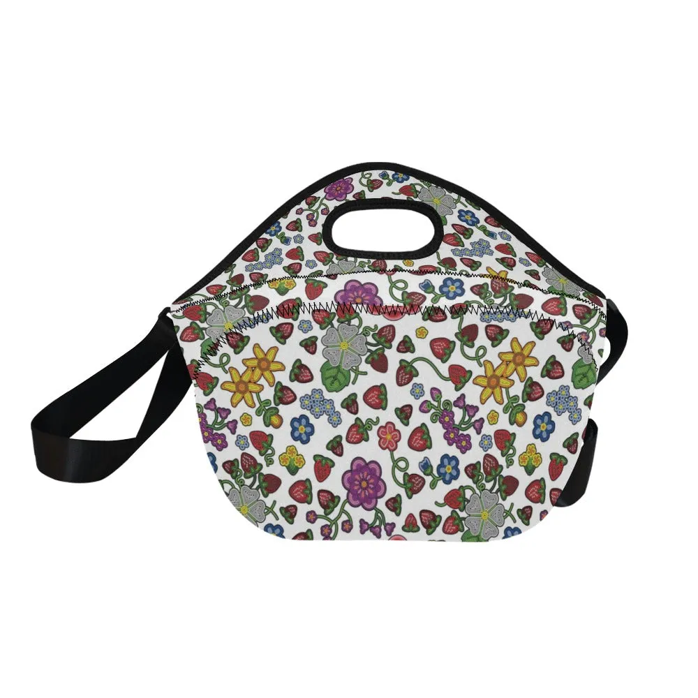 Berry Pop White Neoprene Lunch Bag/Large