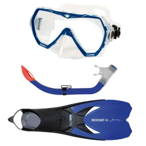 Beuchat - Adult Jetta Explorer Set Mask, Purge Snorkel & Fins Set - Blue SALE