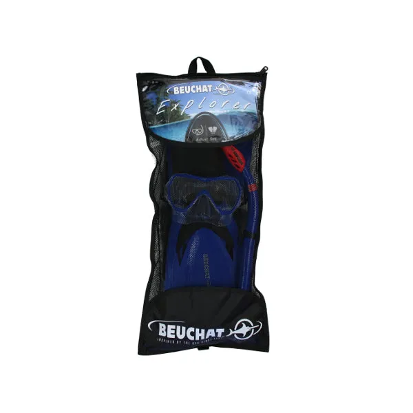 Beuchat - Adult Jetta Explorer Set Mask, Purge Snorkel & Fins Set - Blue SALE