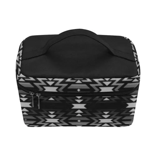 Black Fire Black and Gray Cosmetic Bag/Large