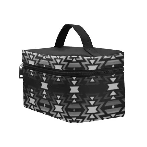 Black Fire Black and Gray Cosmetic Bag/Large