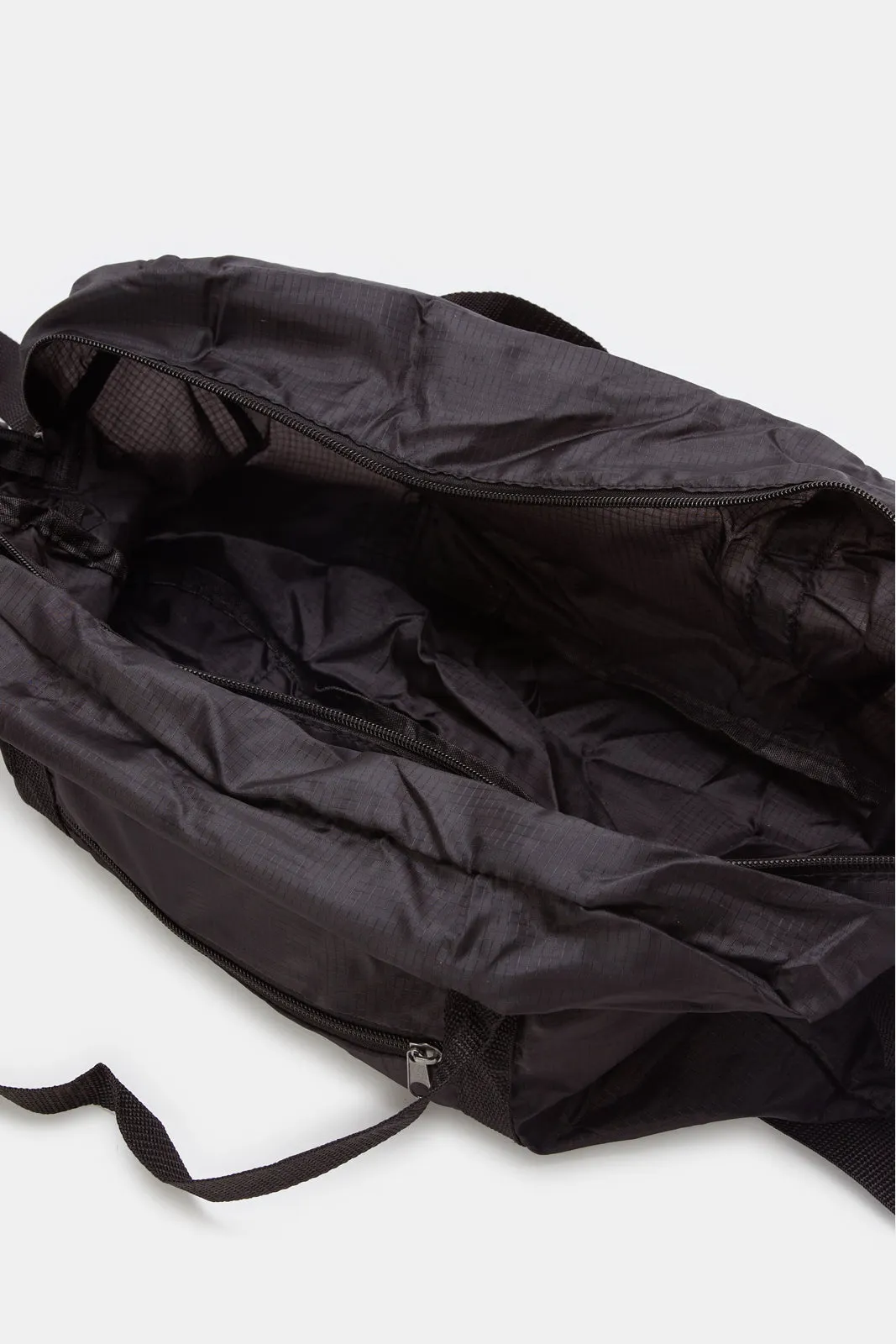 Black Plain Foldable Travel Bag