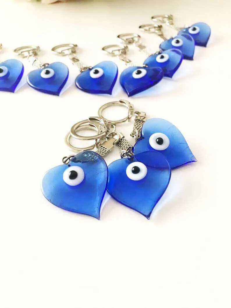 Blue murano evil eye keychain