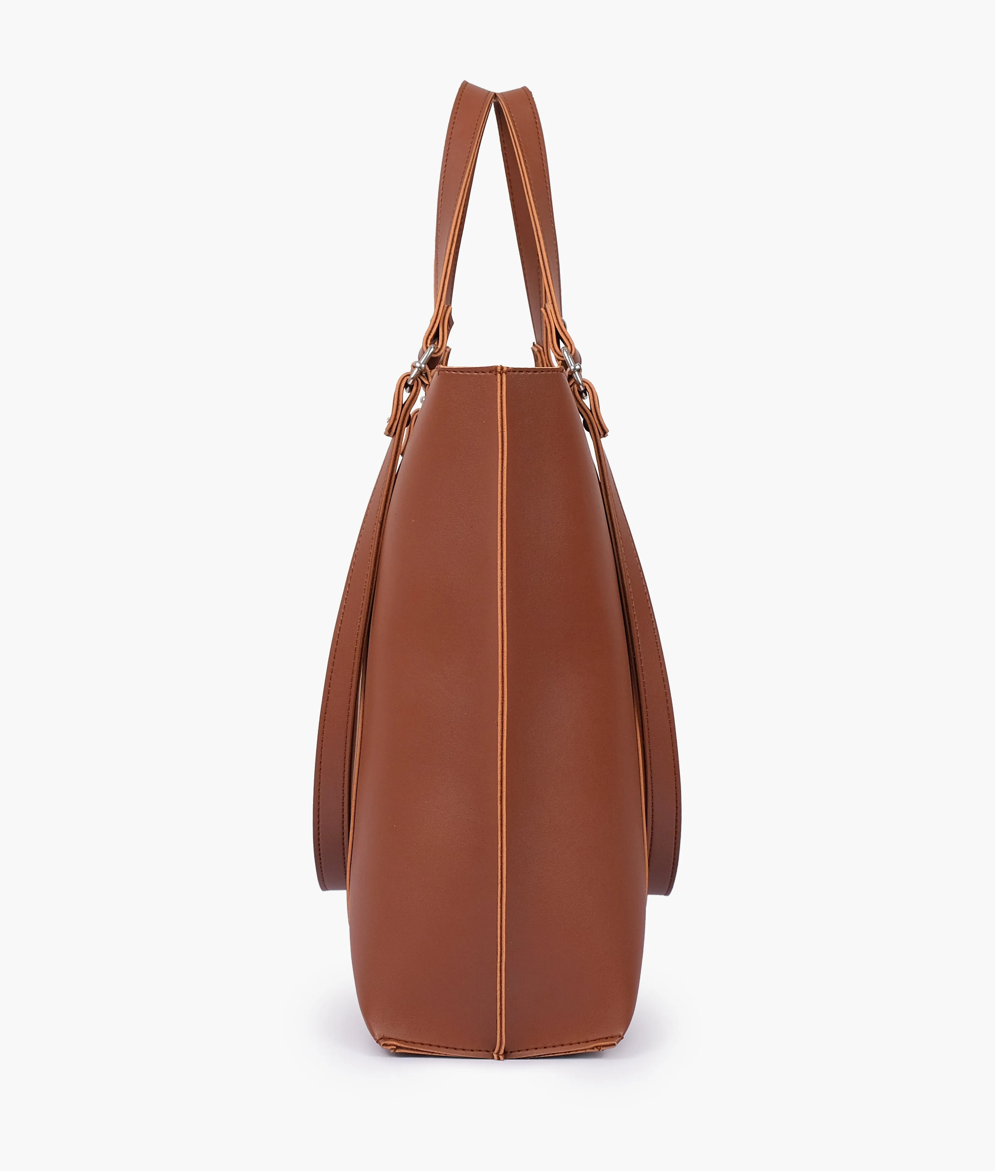 Brown double-handle tote bag