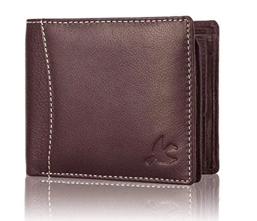 Brown Soft Grain Leather Wallet Purse