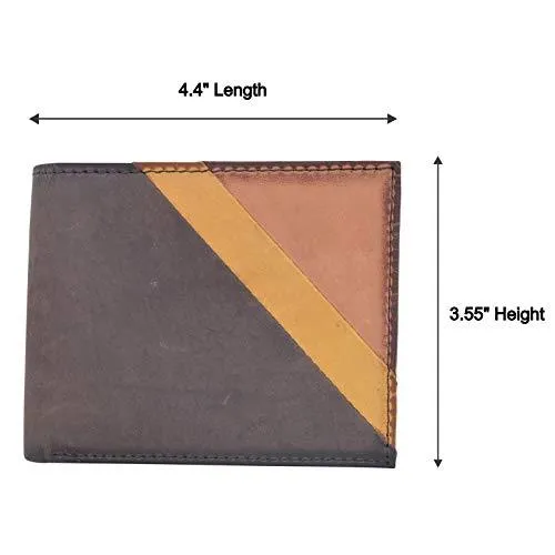 Cazoro RFID Blocking Bifold Wallet Passcase Genuine Leather and Flip Up ID Mens Wallets RFID611297