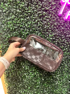 Checkered Cosmetic Bag