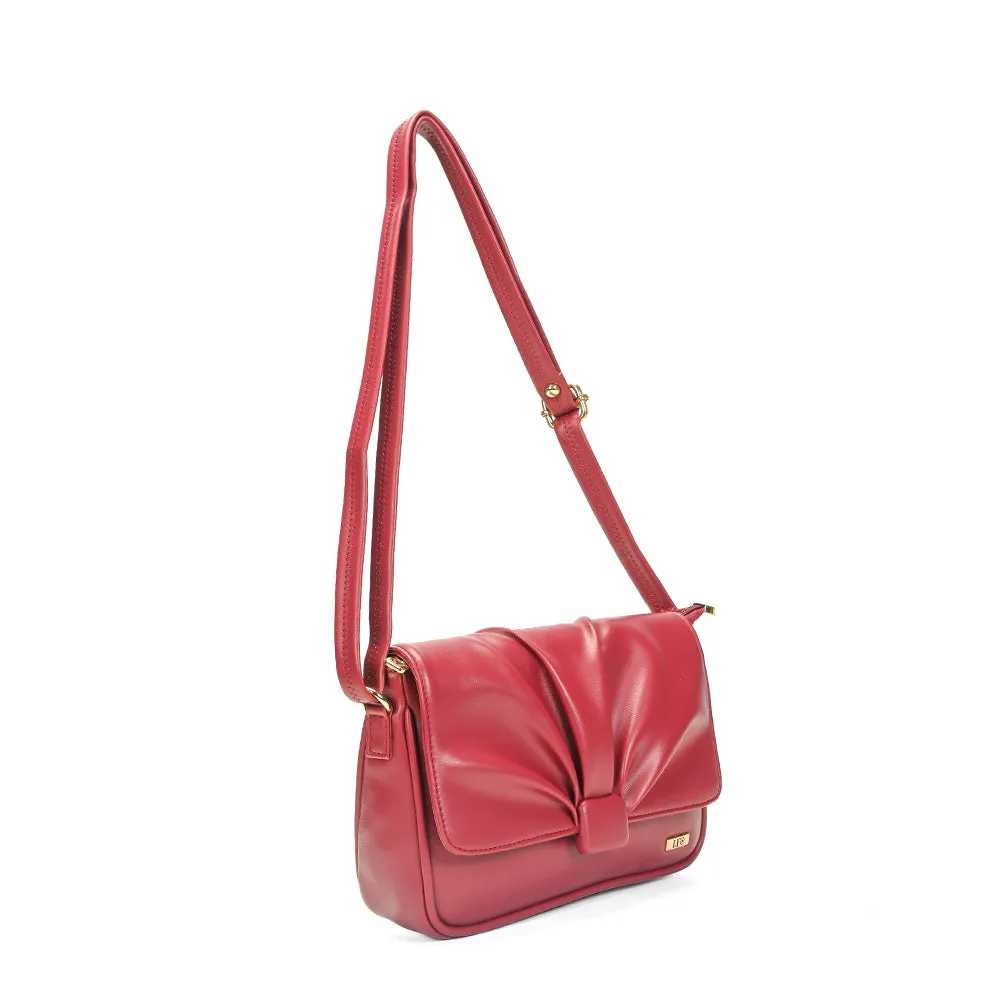 Chic Pink Pleated Sling Bag for Women