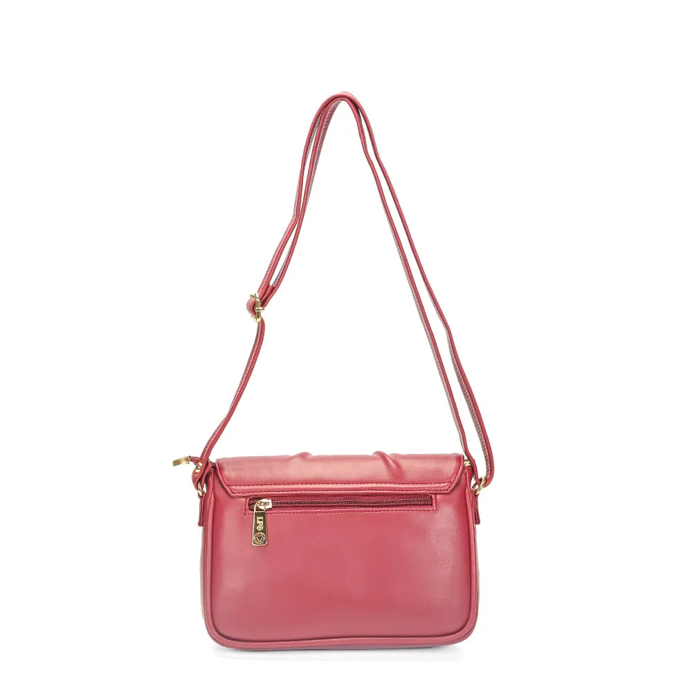 Chic Pink Pleated Sling Bag for Women