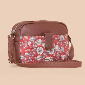 Chittoor Red Kalamkari Magnetic Sling Bag