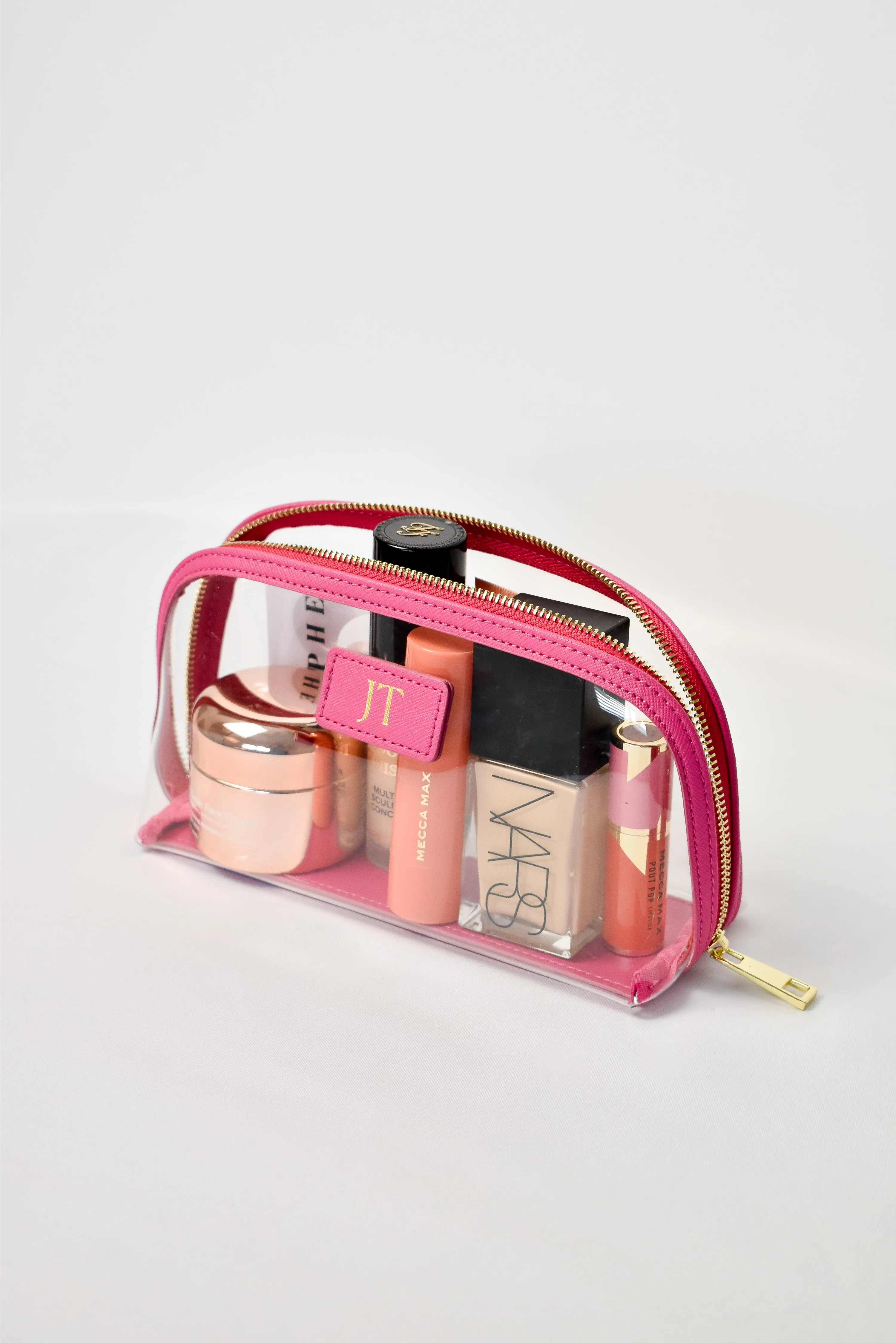 Clear Arc Makeup Bag Hot Pink- Small