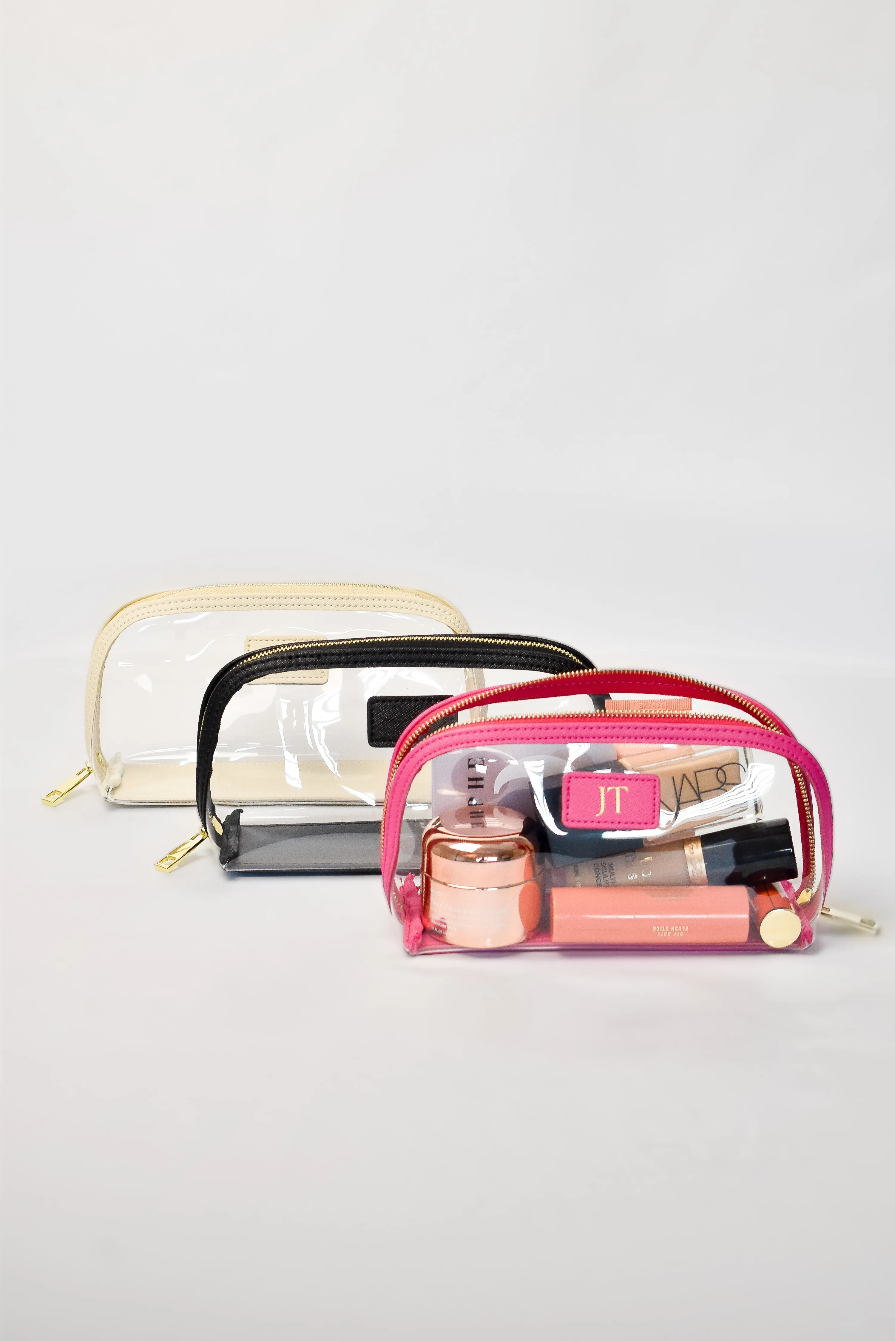 Clear Arc Makeup Bag Hot Pink- Small