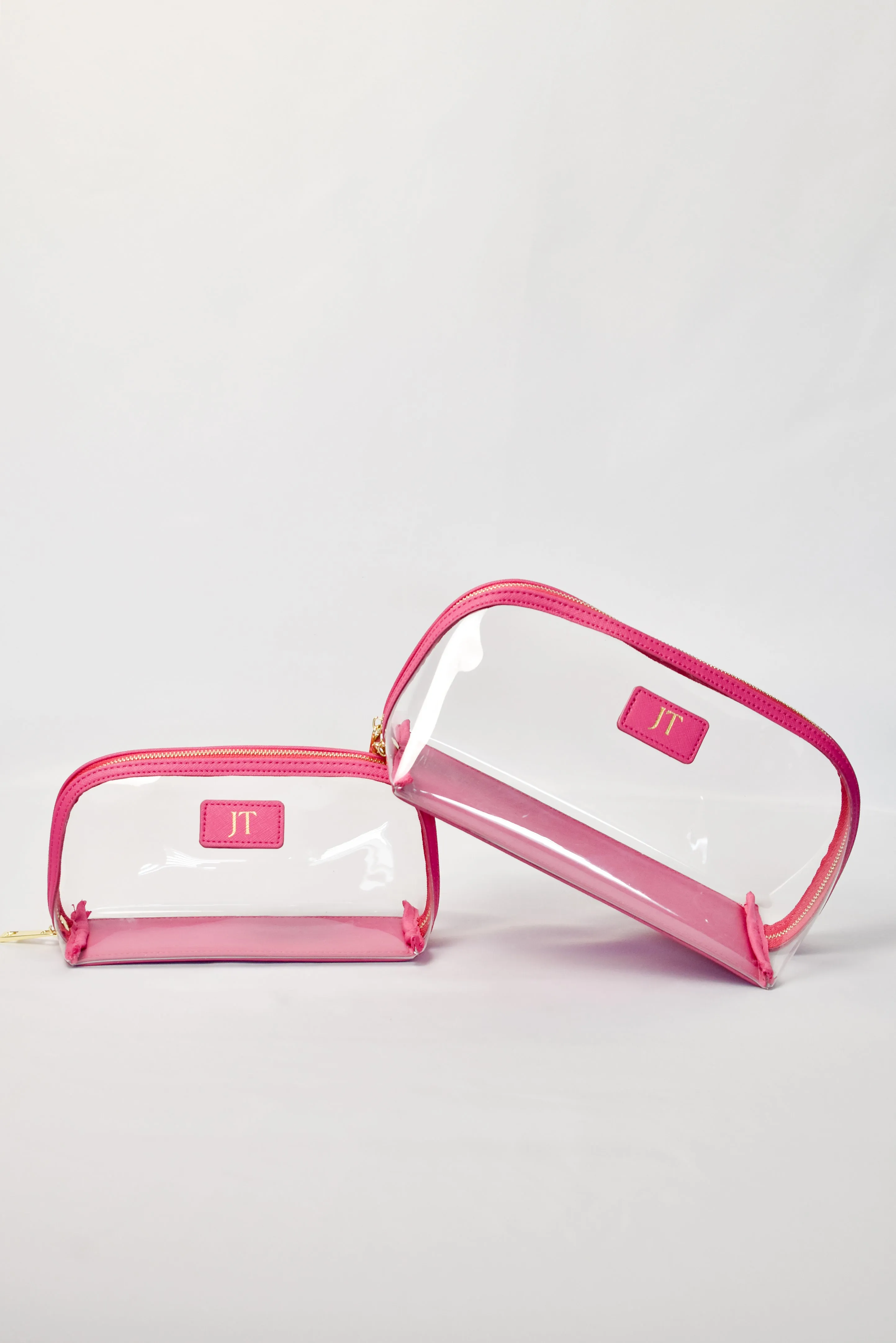 Clear Arc Makeup Bag Hot Pink- Small