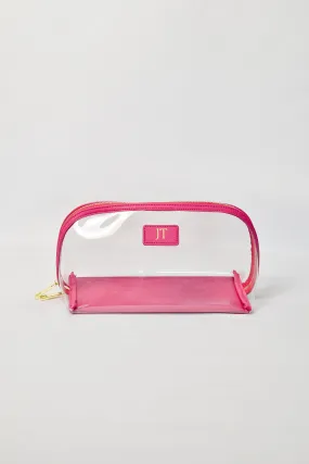 Clear Arc Makeup Bag Hot Pink- Small