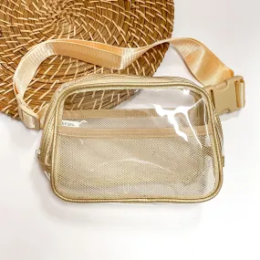 Clear Fanny Pack with a Gold Outline