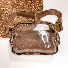 Clear Fanny Pack with a Leopard Print Outline