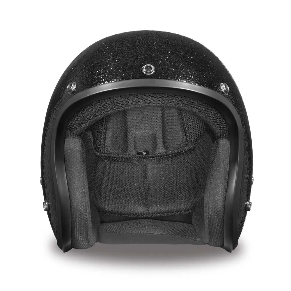 Close Out Clearance Daytona Helmets DC7-A ‘Cruiser’ Black Metal Flake ¾ Open Face Helmet